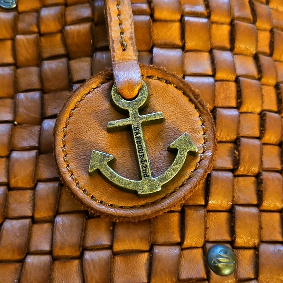 Harbour 2nd Leather Woven Tote with Anchor Charm - Picture 5 of 14